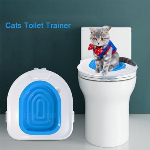 Plastic Cat Toilet Training Kit Litter Box Cat Toilet Trainer Toilet Pet Cleaning Cat Training Litter Kwitter Cat Litter Tray