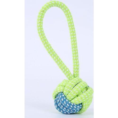 Cotton Pet Supply Dog Toys Dogs Chew Teeth Clean Molar Bite-resistant Green Rope Ball Toy For Large Small Dog Cat