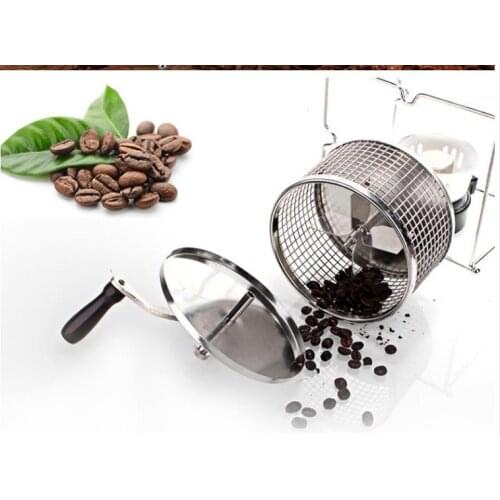 Hand hand household bean roaster coffee bean roaster small stainless steel wheel bean roaster