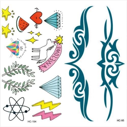 Wholesale New Arrival HC Serial Removable Temporary Tattoo body Tattoos Waterproof Body Art Tatuajes 2000pcs/lot free shipping