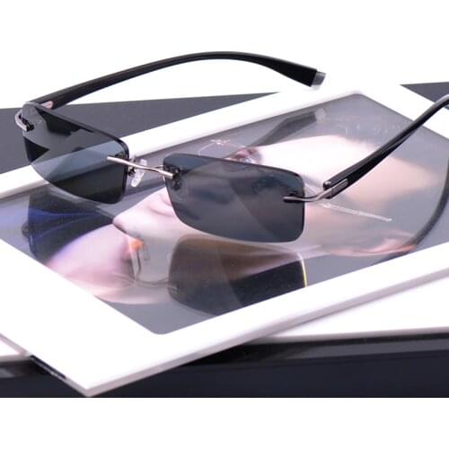 Vazrobe Mens Polarized Sunglasses Fashion Sun Glasses for Man Polarod Driving Fishing (145mm) Rimless Brand Quality Case Free