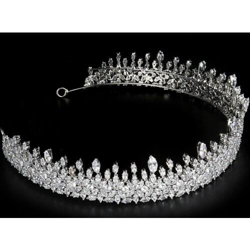 High-Grade Cubic Zirconia Inlayed Headbands Luxury Bridal Crowns Elegant Headwear Prom Hair Wear Wedding Jewelry