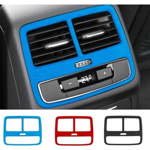 For Audi A4 2017-2020 Suede warp Car Rear Air Conditioning Outlet Frame Decor Back AC Vents Trim Refit Stickers Car Styling