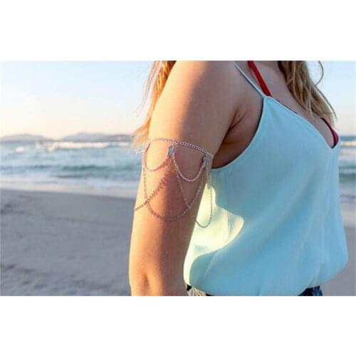 Girl Bronze Arm Chain Women Upper Arm Bracelet Sexy Tassel Body Chains Arm Cuff Vintage Braclet Body Jewelry 3pcs/lots HL44