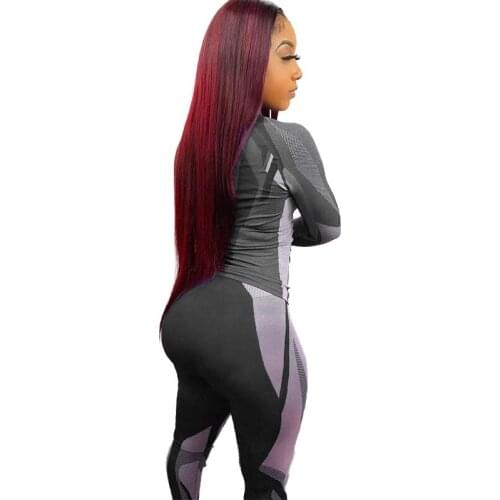 2021 Ins Internet Celebrity Famous Women Set 2Pcs Solid Color Tights Sportswear