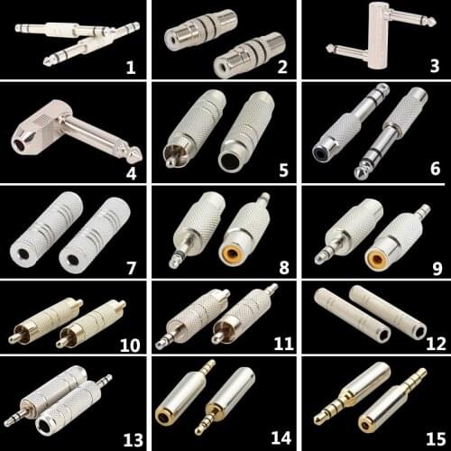 1pcs of 3.5mm adapter Audio plug 1/8" 3.5mm male female to RCA 2.5mm 3.5mm 6.35mm AV CCTV mono stereo male female connector