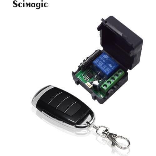 433MHz Universal Wireless Remote Control DC12V 1CH rf Relay Receiver and Transmitter for Universal Garage door and gate Control