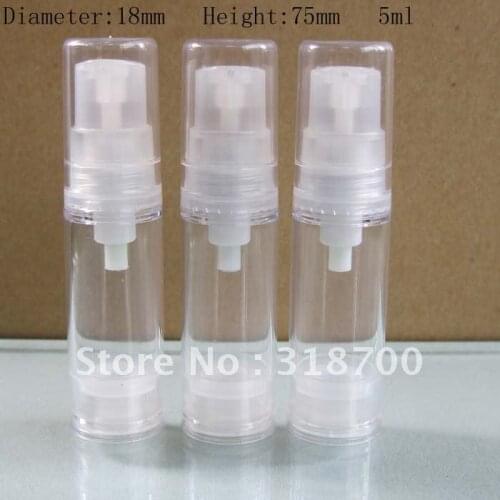 5ml Refillable Empty Plastic Airless Lotion bottle 5CC Portable pump vacuum lotion Cosmetic and packaging