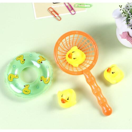 6pcs/set Baby Bath Toys Mini Swimming Ring Rubber ucDk Accessories Kids Water Toys Children Inflatable Bathroom Bathing Toys