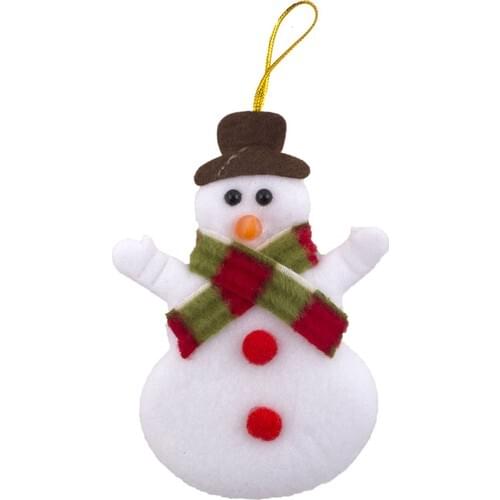Use At Market 6 PCs Christmas Snowman Plush Tree Ornament 12x8 cm