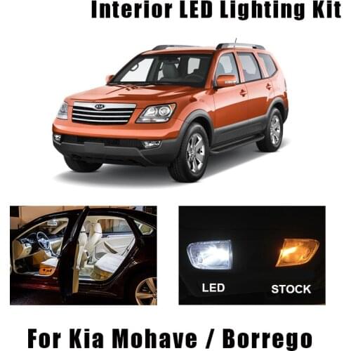 11pcs White Canbus Car LED Interior Light Bulbs Kit For Kia Mohave Borrego Dome Roof Trunk License Plate Lamp Vanity Mirror Lamp