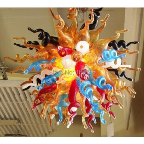 Free Shipping Creative Crystal Chandelier Multicolor Hand Blown Glass Pendant Lamp for Bar