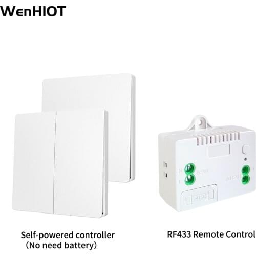 WENHIOT DIY Switch Wireless remote control Rocker on off Switch 1gang 2gang 2way No battery Self-powered waterproof power Switch