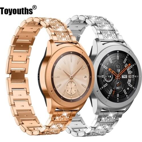 Rhinesone Stainless Steel Band for Samsung Galaxy Watch 42mm Strap Metal Link Wristband Strap for Samsung Active/Gear S2 20mm