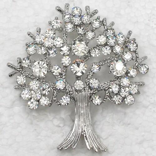 12pcs/lot Wholesale Rhinestone Christmas tree Pin brooches Fashion brooch Christmas gift C101900