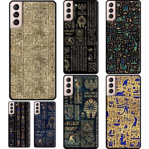 Ancient Egyptian Hieroglyphic Soft Case For Samsung Galaxy S21 S20 FE Note 20 Ultra Note 10 S8 S9 S10 Plus Phone Cover