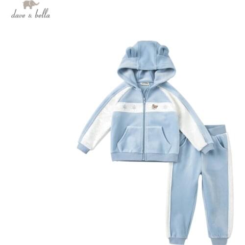 DKY19960 dave bella autumn 5Y-13Y kids boys fashion casual style cartoon print sets children boys high quality fashion sets
