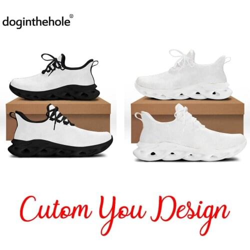 Doginthehole Custom Images/Logo/Name Print Mens Casual Sport Shoes Comfortable Flats Sneakers Outdoor Lightweight Sneakers