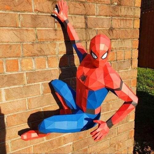 Anime Marvel Spiderman Hulk Action Figures 3D Puzzles Paper Model Paper Wall Art Sculpture Christmas Decorations Toys Kids Gifts