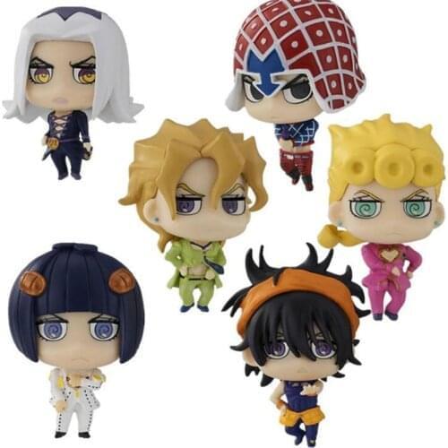 6Pcs Q Version JOJOs Bizarre Adventure Figure Toy Kids Boys Giorno Giovanna Bruno Bucciarati Limited Edition Toys For Children