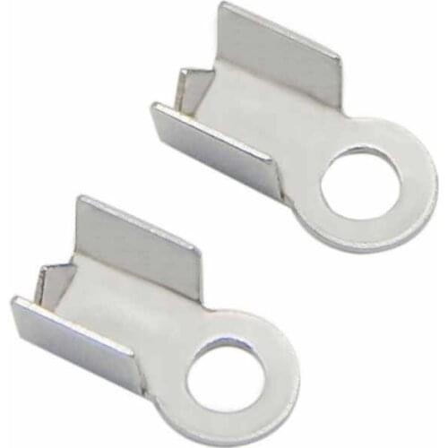 100pcs/lot Stainless Steel End Caps End Clasps For Leather Cord Crimp Bead Connectors For DIY Jewelry Making