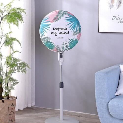 Round Printed Design Floor Type Electric Fan Dust Cover Fan Accessories Fan Guard Home Storage Supplies Protective Case ZH399