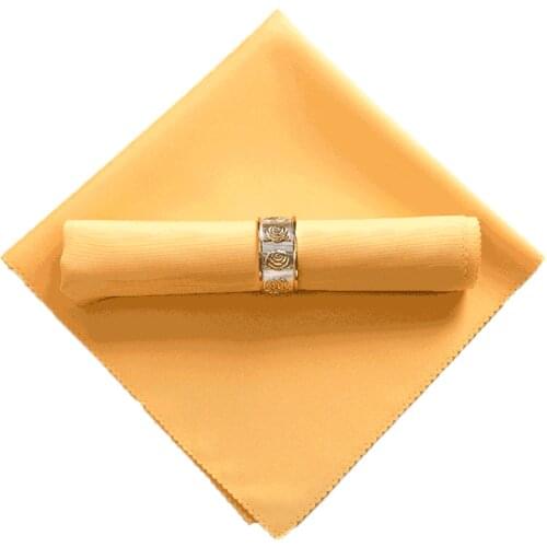 50x50cm Table Napkins Cloth Square Satin Fabric Napkin Pocket Handkerchief for Wedding Birthday Home Party Hotel Gold yellow