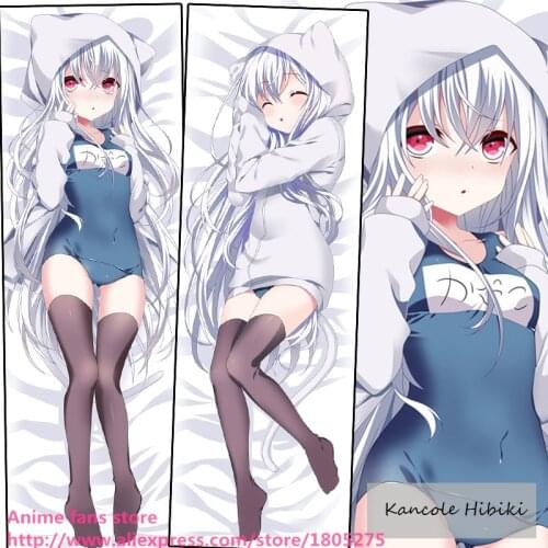Cute Japanese Anime Kantai Collection Kancole Hibiki Lovely Loli Pillowcase Dakimakura Pillow Case Cover decorative Hugging Body