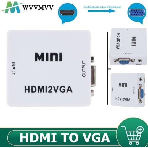 Mini HD 1080P HDMI-compatible to VGA Adapter Converter HDMI-compatible to VGA Converter With Audio For Laptop HDTV Projector