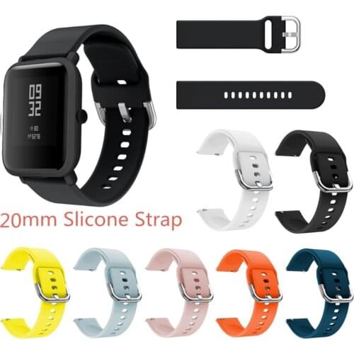Soft Silicone Wrist Strap Sports Watch Band Replacement for Xiaomi Huami Amazfit Bip Smart Watch Bracelet 20MM Accessories T4MD