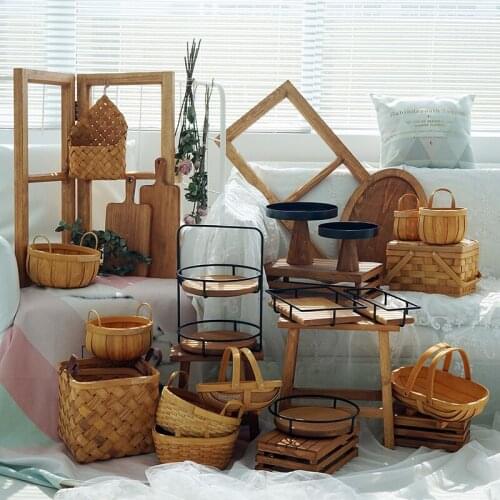 30 pieces wood cake stand set forest style cake tools showcase tray outdoor wedding dessert table party supplier