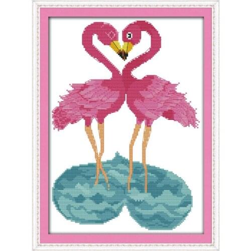 The flamingo couples Counted Cross Stitch 11CT 14CT DIY Cross Stitch Kits Embroidery for Home Decor Needlework Crafts