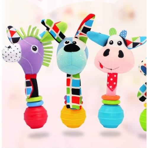 2020 New Baby Rattle Toys Animal Hand Bells Soft Plush Baby Toy High Quality Newbron Gift Christmas Animal Style JK979810