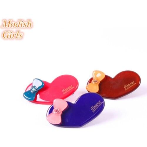 Wholesale Love Heart Shape and Bow Hair Clip with Crystal Kids Love Heart Hairpins Famous Brand Cute Hairpins Kids Accessories