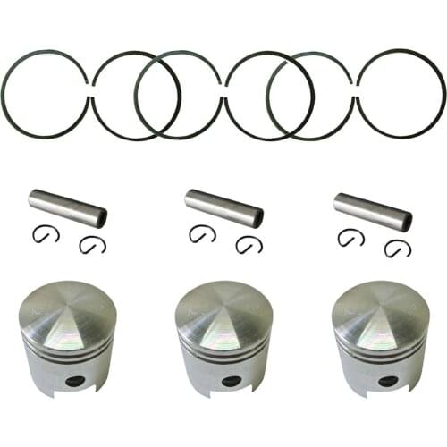 6xPiston Ring&3xPiston&3xPin Fits 49/66/80cc 2 Stroke Engine Motorized Bicycle