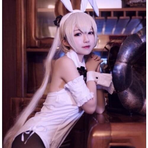 Sexy Rabbit Girl Two Dimensional Performance Cartoon Role Play Fun Temptation Maid Uniform White Lovely Tease Backless XX7H