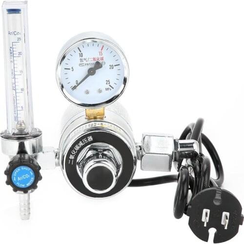 Regulators Carbon Dioxide Pressure Reducer CO2 Regulator Gauge for Welding Work 36V/220V For Beverage Beer W21.8 Double Gauge