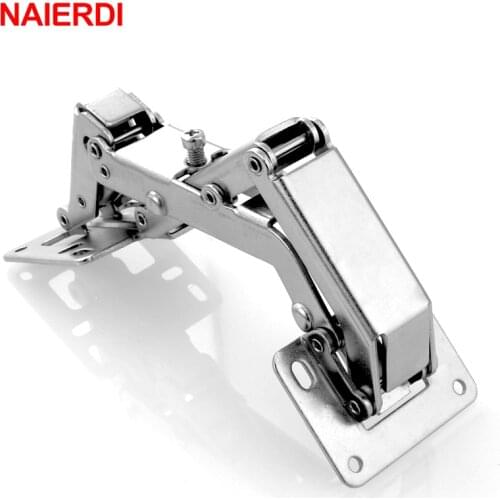 NAIERDI 165/170/175 Degree Hinge No-Drilling Hole Spring Angle Hinges For Cabinet Cupboard Door Thick Board Furniture Hardware