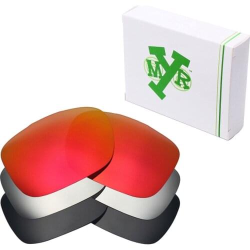 3 Pairs Mryok Replacement Lenses for-Oakley Two Face Sunglasses Stealth Black & Fire Red & Silver Titanium