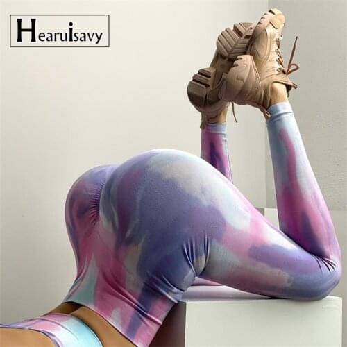Scrunch Butt Tie-Dye Fitness Sports Leggings Women Gym Elastic Tight Training Running Legging Quick Dry High Waist Yoga Pant