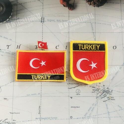 National Flag Embroidery Patches and Metal Flag Lapel Pin TURKEY