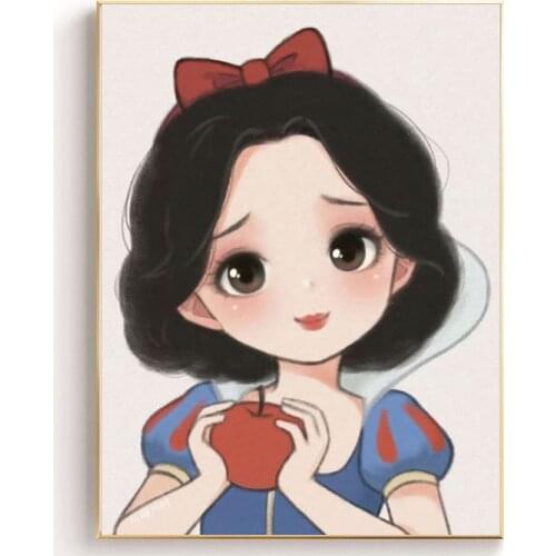 Needlework Cross Stitch Embroidery Kit Tools Beginner DIY Cartoon Snow White Novice Sewing Craft Childrens Simple Handmade Gift
