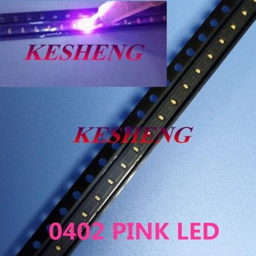 0402 1005 1.0X0.5mm pink light SMD light-emitting diode SMD LED Lamp bead 1.0*0.5*0.35MM/100PCS