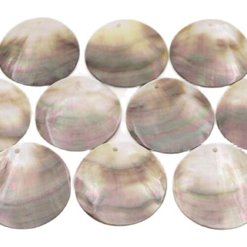 10 PCS 40mm Shell Natural Luster Black Round Mother of Pearl Jewelry Making DIY
