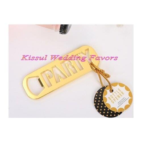 20 Pieces/lot) Newest event and party Favors of Gold Party Bottle Opener Bridal shower decoration gifts for Beer bottle openers