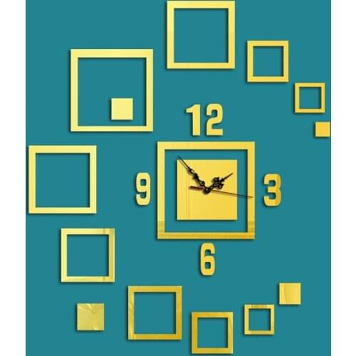 3D Acrylic Wall Clock Mirror Wall Sticker for living room bedroom background decorations fashion Wall Clocks DIY stickers