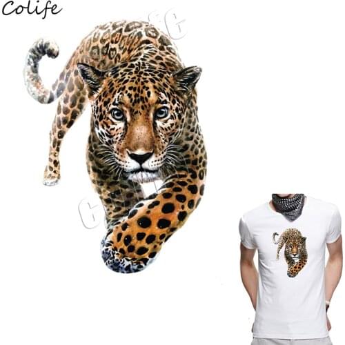 3D Vivid Walking Tiger Ironing Sticker Cool Animal Applique Washable DIY Apparel Accessory Heat Transfer DIY Clothing Patches
