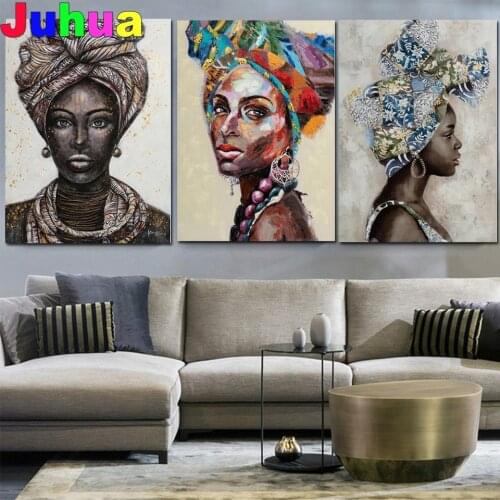 5D Diy Diamond Mosaic African Black Woman Graffiti Art Diamond Painting Full Square Round Diamond Embroidery portrait Girl