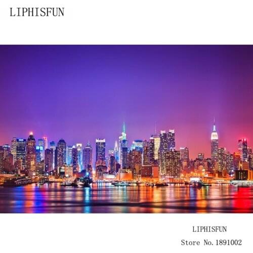 5d Diy Diamond Embroidery Night Seaside City Diamond Painting Cross Stitch Full Square Drill Rhinestone Picture Scenery Decor