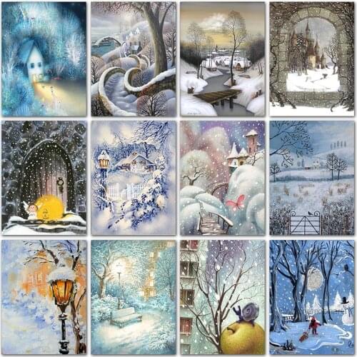 5D DIY Diamond Painting landscape scenery Snow scene Full Square&Round Diamond embroidery Cross stitch Diamond mosaic paint art